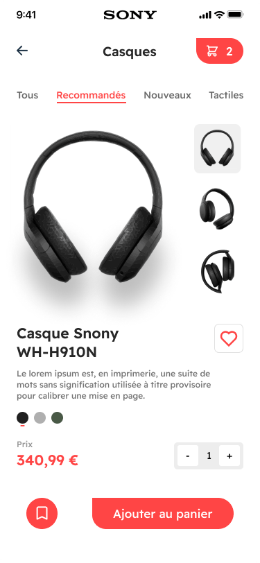 Maquettes mobile